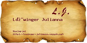 Lőwinger Julianna névjegykártya